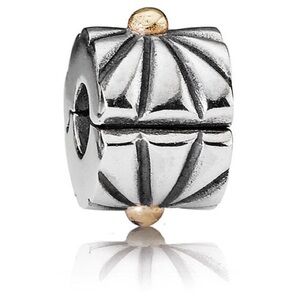 Pandora two tone retired 14k gold and silver sunburst divider clip